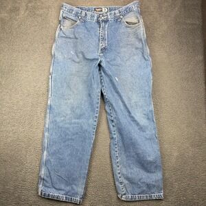 THIRTY BELOW Mens Jeans 36x32 Blue Denim Carpenter‎ Work Pants